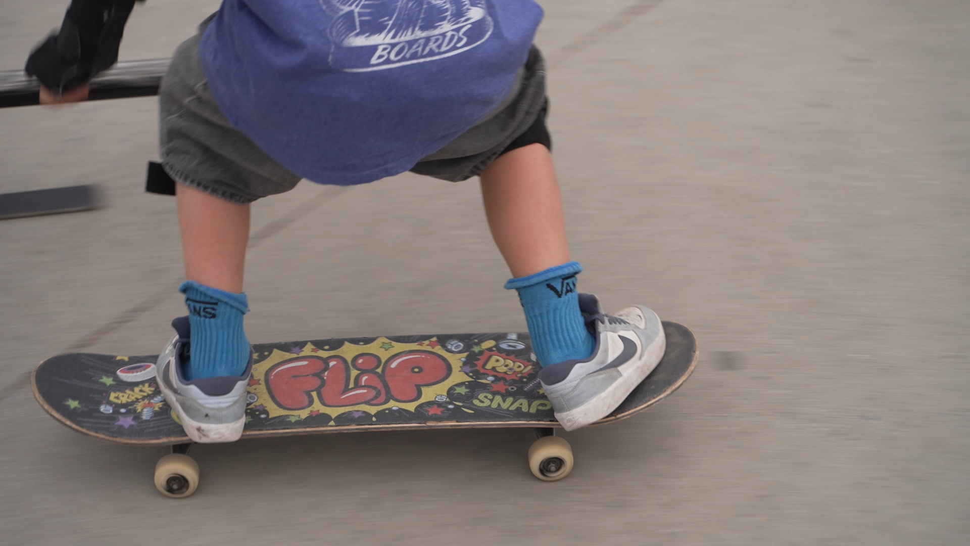 close-up van skateboarder in actie