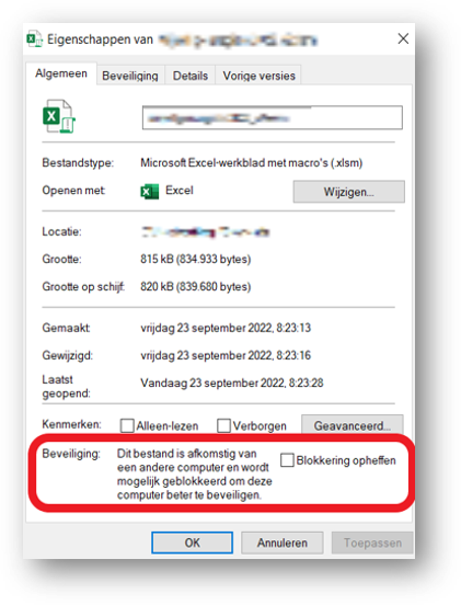 blokkering opheffen