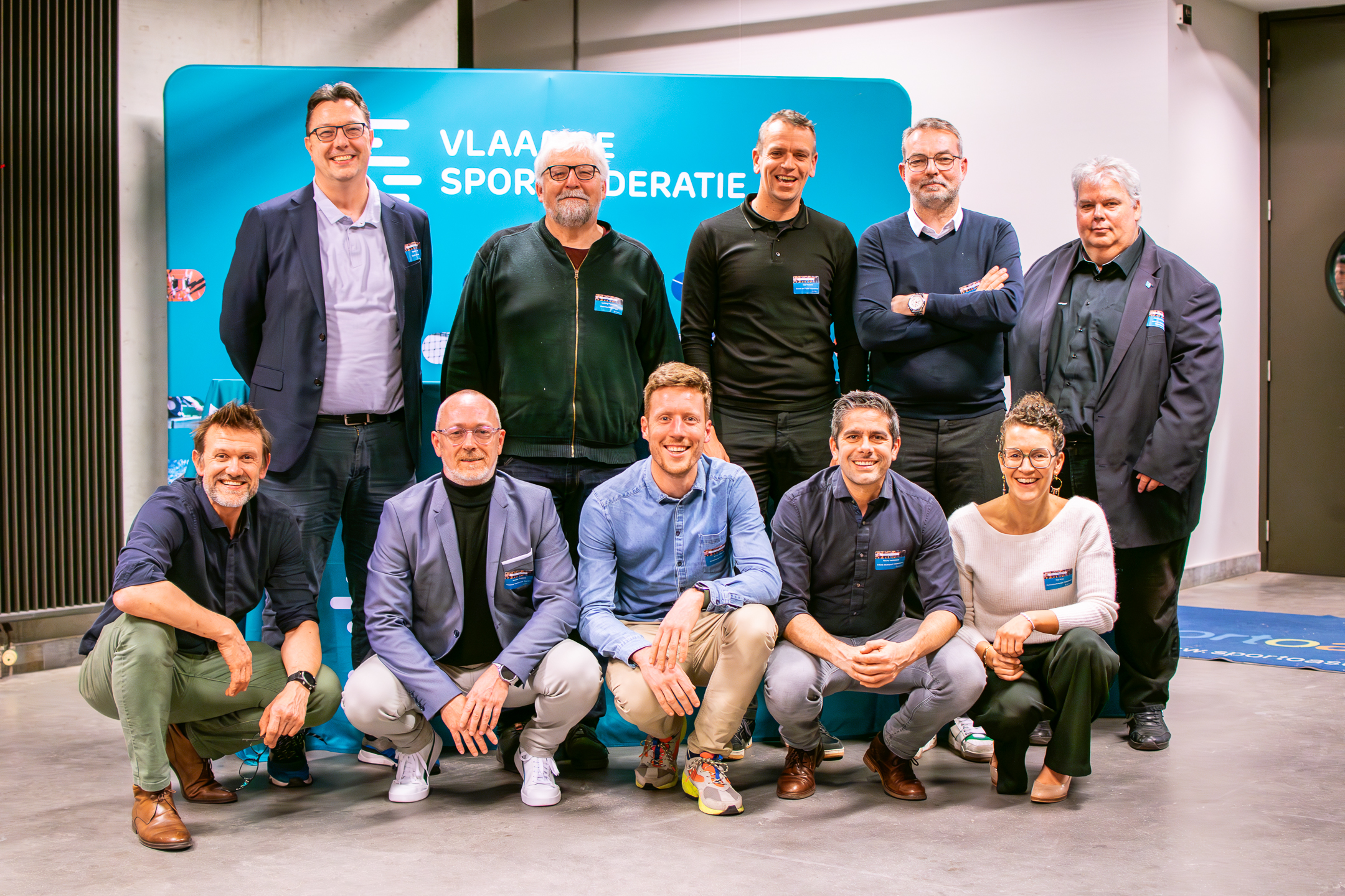 groepsfoto van het bestuur van de Vlaamse Sportfederatie