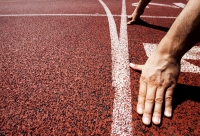 Vlak voor de start van de sprint